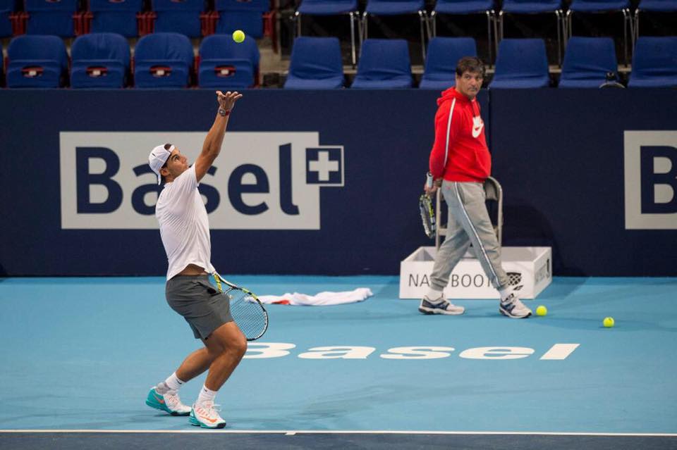 Rafael Nadal en su primer entrenamiento en Basilea 2014 Pict. 3
