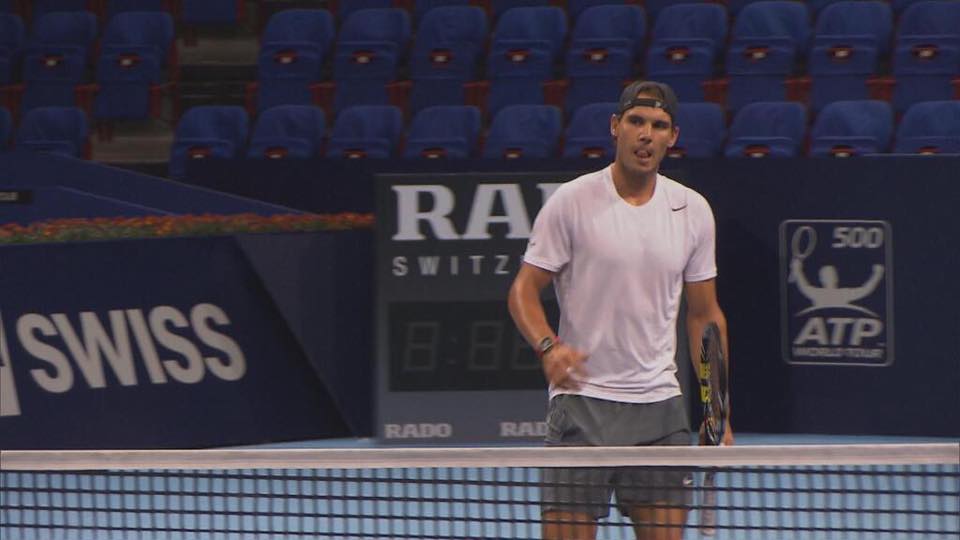 Rafael Nadal en su primer entrenamiento en Basilea 2014 Pict. 4