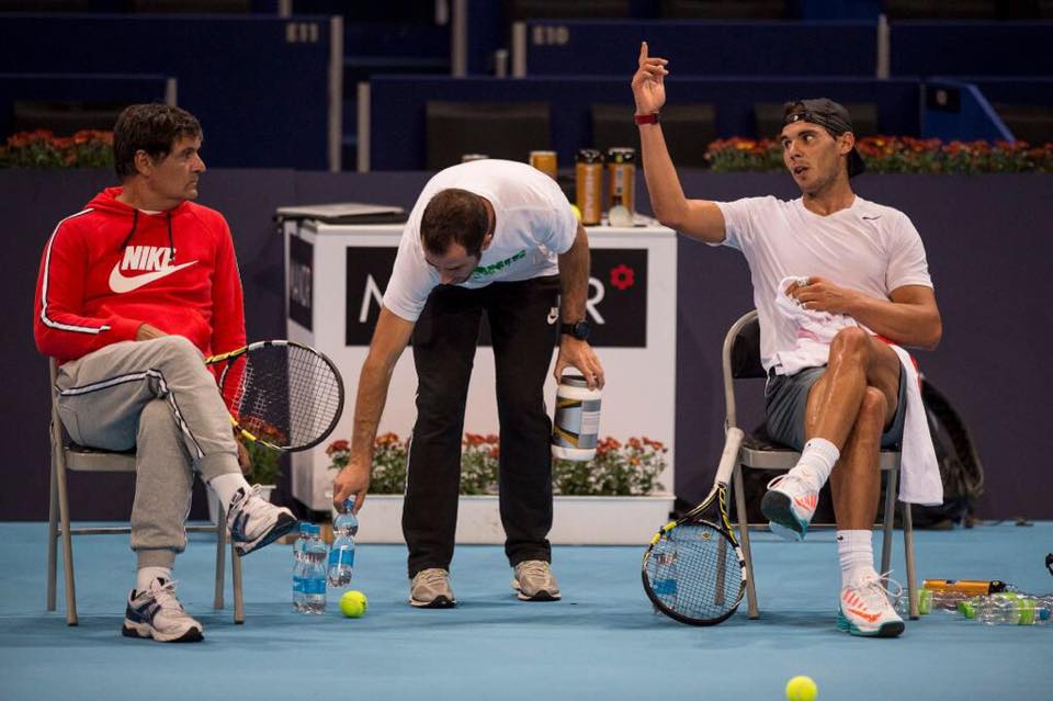 Rafael Nadal en su primer entrenamiento en Basilea 2014 Pict. 7