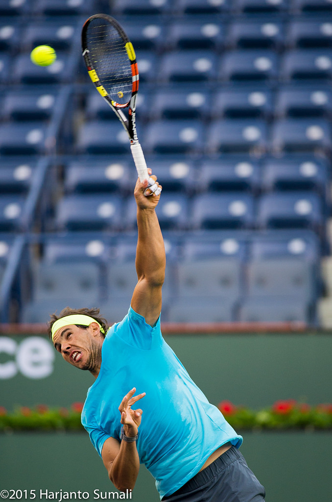 Rafael Nadal entrenando en Indian Wells este lunes Pict. 1