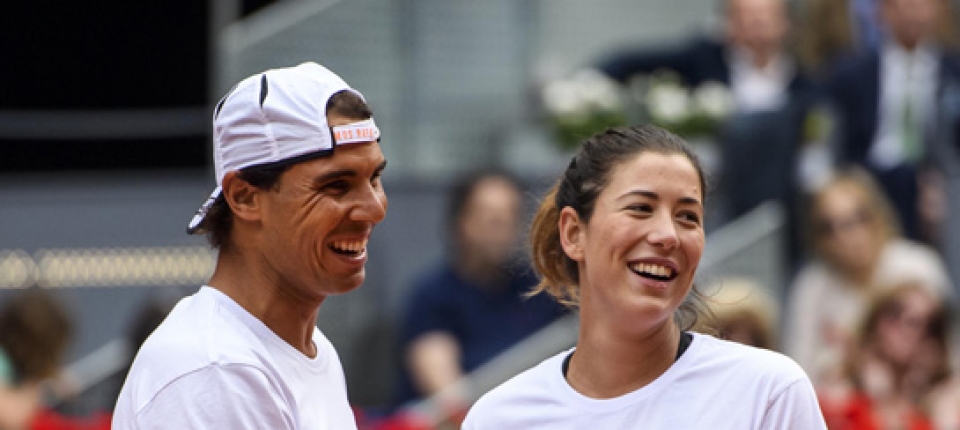 Rafael Nadal y Garbie Muguruza en el pasado Masters 1000 de Madrid 2016