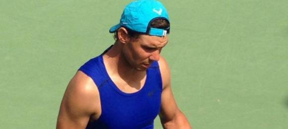 Rafa Nadal entrenando en Manacor 22 julio 2016
