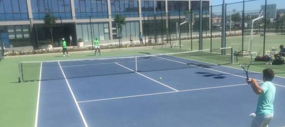Rafa Nadal y Marc Lpez entrenando en Manacor 19 julio 2016
