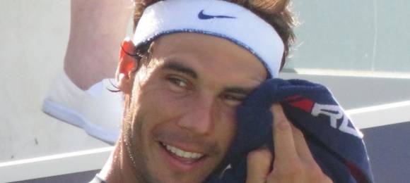 Rafa Nadal en un entrenamiento este jueves en Manacor
