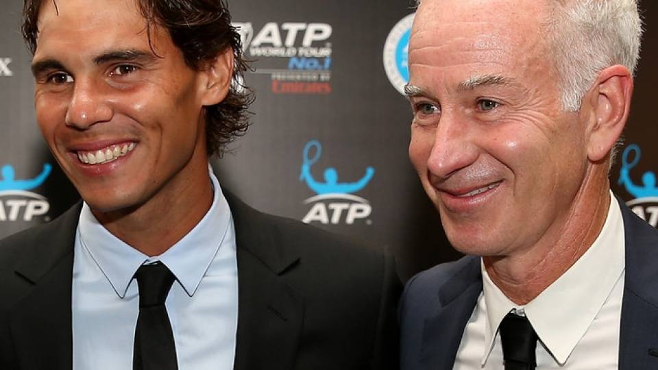 Rafael Nadal y John McEnroe en un evento de la ATP 2013 en Nueva York