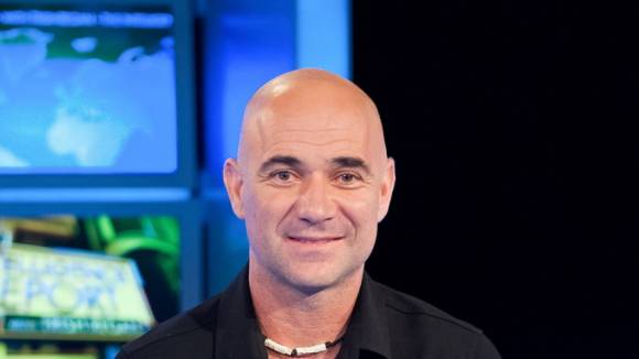 Andre Agassi visitando los estudios FOX en Nueva York, Sept. 2015