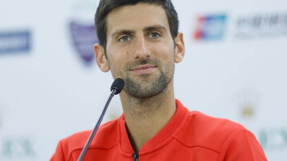 Djokovic en rueda de prensa en el Masters de Shanghai