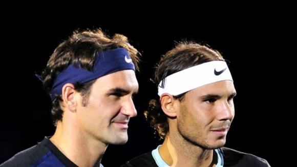 Federer y Nadal antes del choque en el ATP Basilea 2015