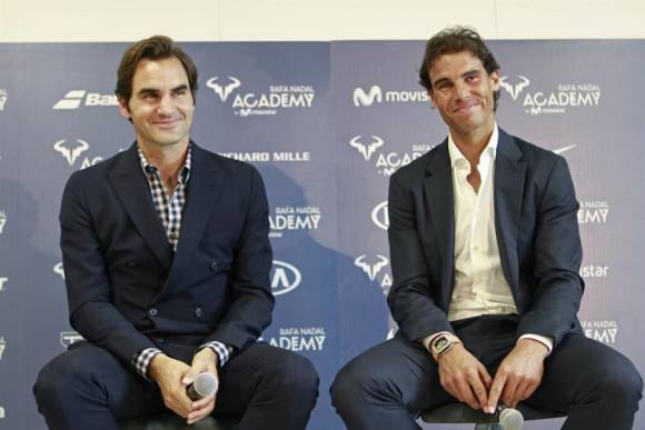 Federer y Nadal juntos en la presentacin de la Academia de Rafa Nadal