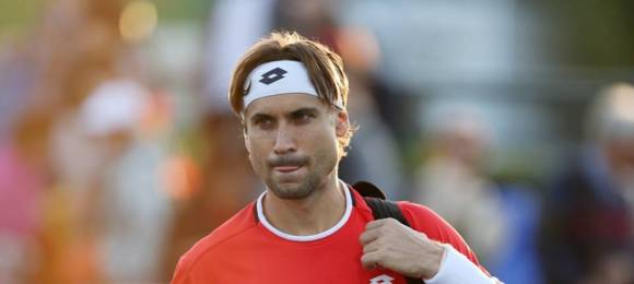 Ferrer durante un partido de dobles en el Masters de Shanghai 2016