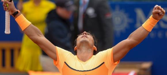 Nadal celebra su victoria en el God 2016 frente a Fabio Fognini