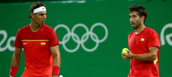 Nadal y Lpez durantes los Juegos de Ro 2016