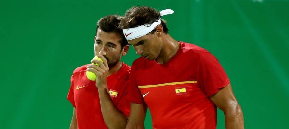 Rafa Nadal y Marc Lpez durante los Juegos de Ro 2016