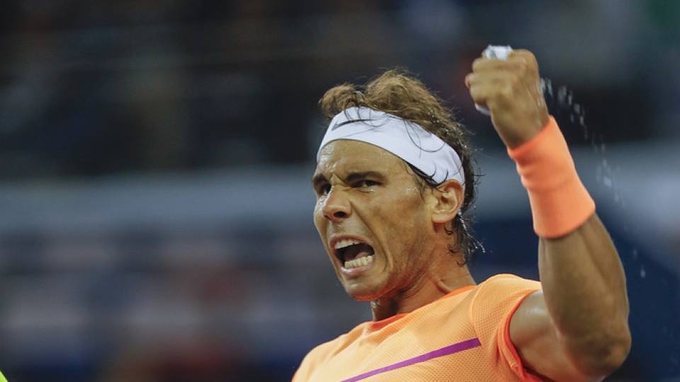 Gran punto celebrado por Rafa Nadal en su ltimo partido oficial 2016 en el Masters de Shangai