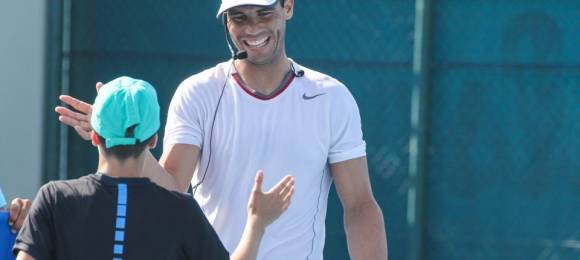 Nadal en un clinic en Abu Dabi 2016