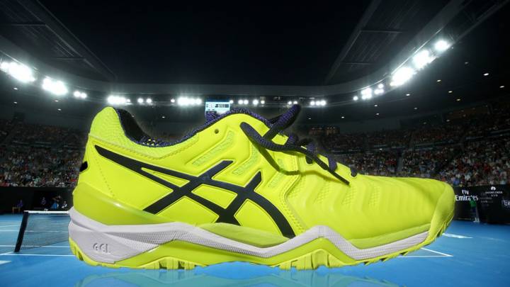 Espectacular perfil de las ASICS GEL-Resolution 7 usadas por Monfils en su partido contra Nadal en Australia (C) RNPAP