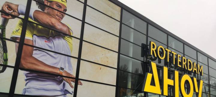 As luca Rafa Nadal en el cartel del ATP 500 de Rotterdam (C) ABN AMRO WTT ?via Twitter