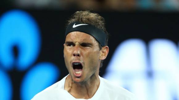 Nadal celebra un gran punto frente a Federer - Open Australia 2017