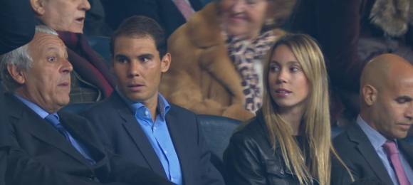 Rafa Nadal durante el Madrid-Npoles de Champions