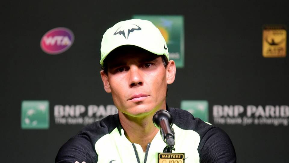 Nadal durante la primera rueda de prensa en Indian Wells este viernes