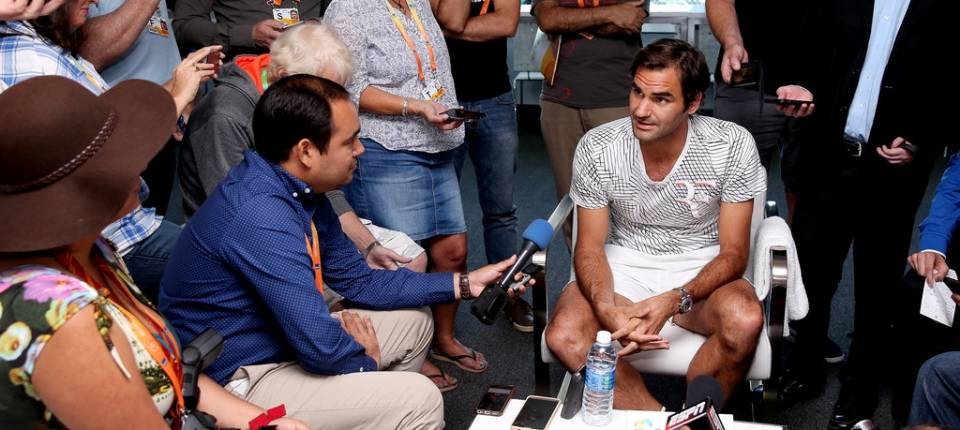 Roger Federer en el da de los medios de prensa del Masters 1000 Miami 2017