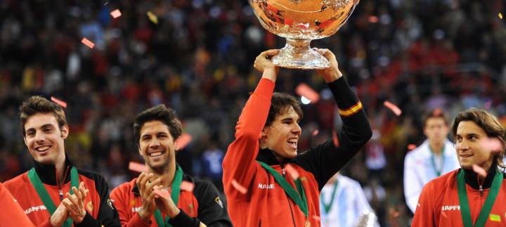 ltima ocasin en que Nadal aadi a su palmars una Copa Davis (la cuarta), fue en Sevilla 2011 contra Argentina (C) Jasper Juinen/Getty Images Europe