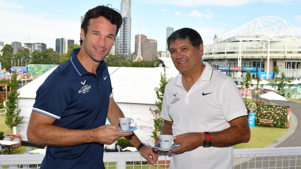 Moy y Nadal en un evento promocional durante el pasado Abierto de Australia