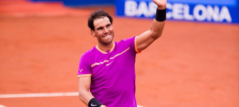 Nadal celebrando su victoria sobre Thiem en la final del Conde de God 2017