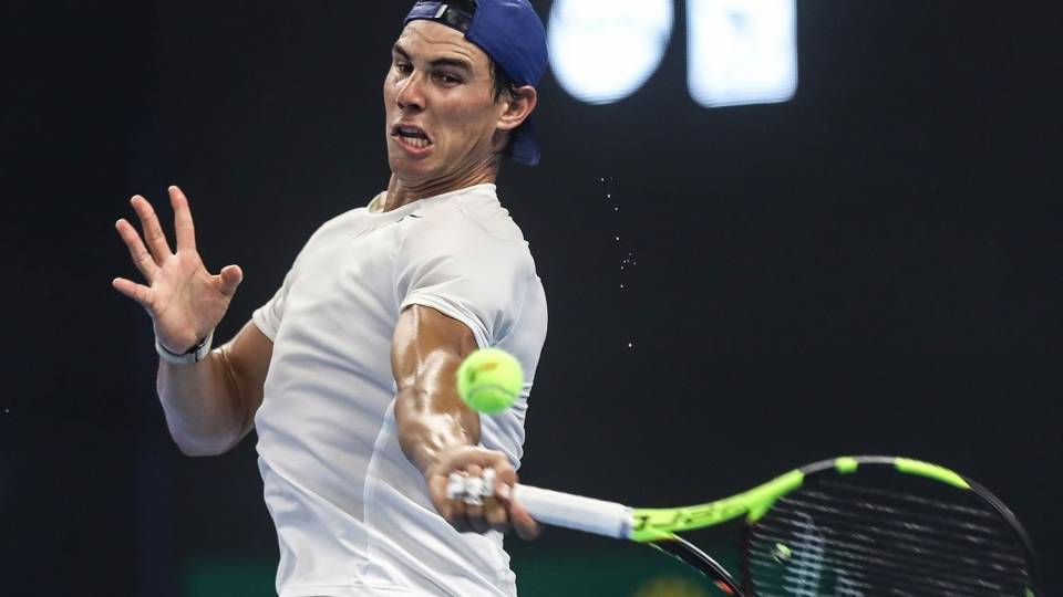 Nadal entrenando duro esta semana en el ATP de Pekn