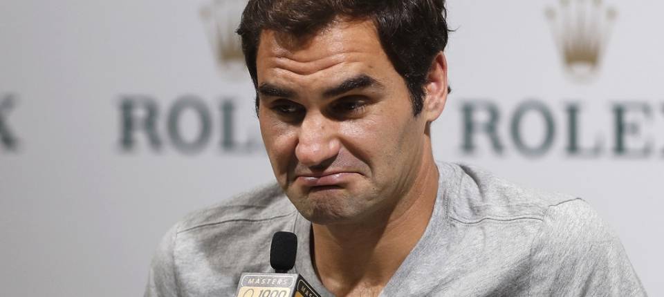 Roger Federer en la rueda de prensa del Masters 1000 de Shangi