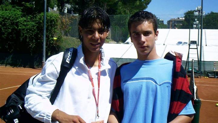 Rafa Nadal con 16 aos junto a Armand Ruiz en el Trofeo Conde de God (C) @armand_ruiz via Twitter