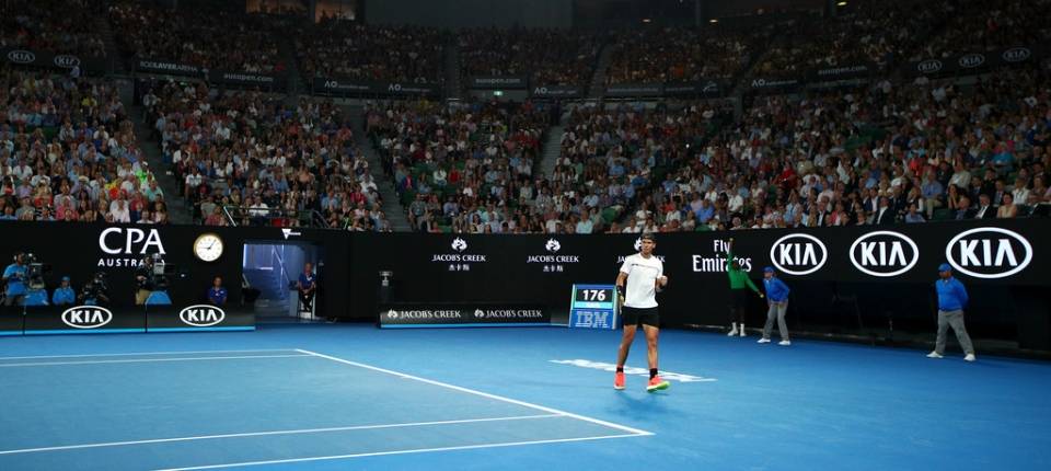 Rafa Nadal en la final del Abierto de Australia 2017 contra Roger Federer