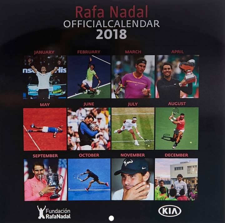 Vista ampliada por meses del Calendario Oficial Rafa Nadal 2018 (C) Fundacin Rafa Nadal