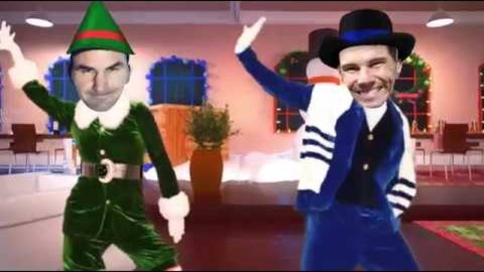 Federer y Nadal bailan en un jingle navideo temporada 2017