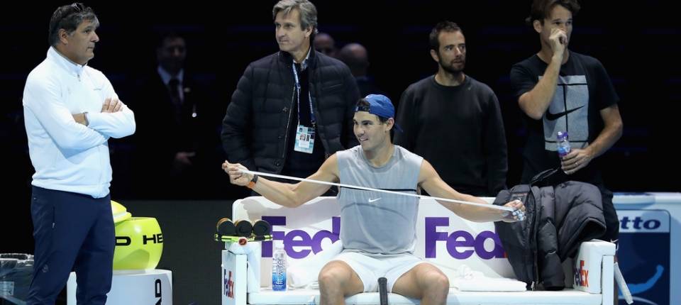 Toni y Rafa Nadal durante las pasadas ATP Nitto Finals 2017