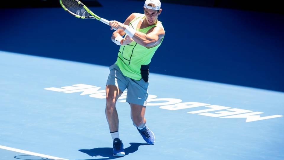 Nadal entrenando en la Rod Laver Arena del Open Australia - 5 enero 2018