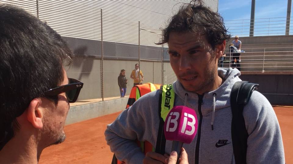 Nadal entrevistado en el entreno de este jueves en Manacor - 29.03.2018