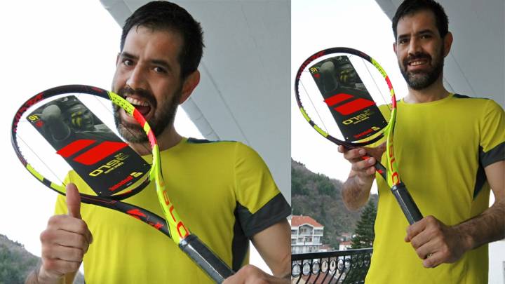 Javier Rodrguez de Florina (Grecia), ganador del sorteo de la raqueta Babolat de Nadal 2018 (C) RNPAP