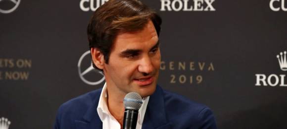 Federer en rueda de prensa durante la presentacin de la Laver Cup 2019 - 8 febrero