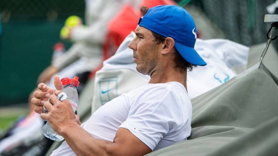 Rafa Nadal durante un entrenamiento en Wimbledon - 26 de junio 2019