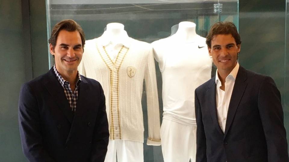 Federer junto a Nadal en la inauguracin de la Academia Rafa Nadal en 2016