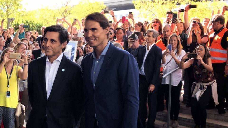 Rafa Nadal y Jos Mara lvarez-Pallete en Distrito Telefnica
