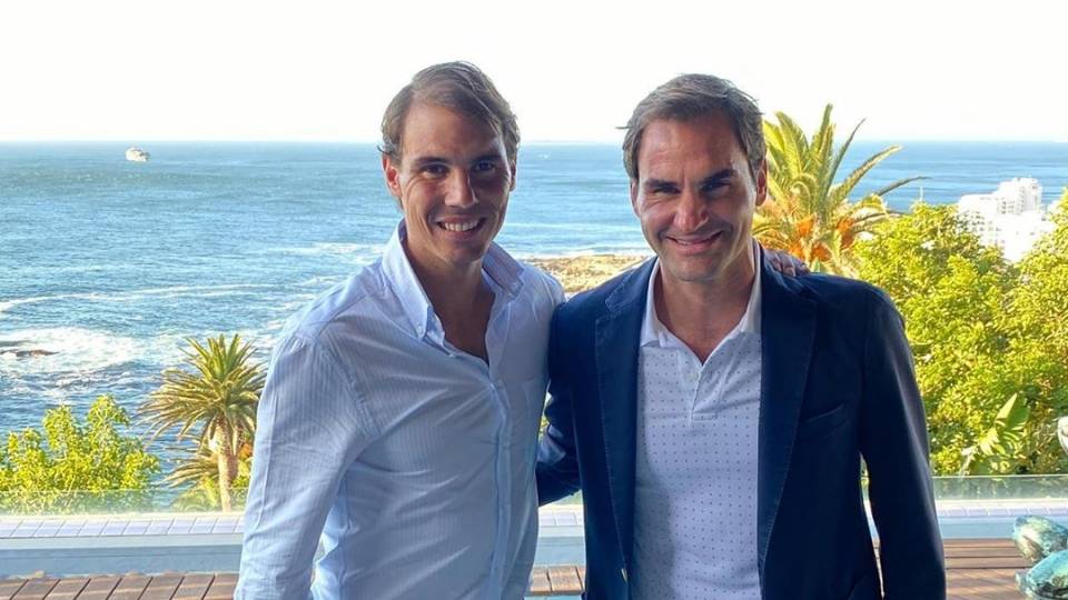 Rafael Nadal y Roger Federer desde Ciudad del Cabo el da antes del The Match In Africa 2020