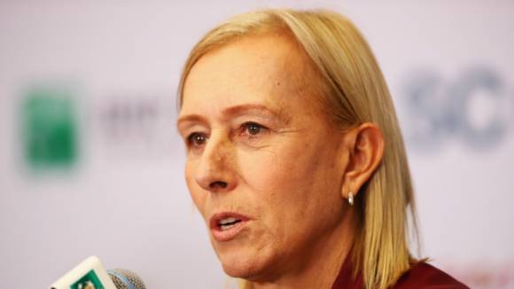 Navratilova entrevistada durante el torneo BNP Paribas WTA Finals de Singapur 2016