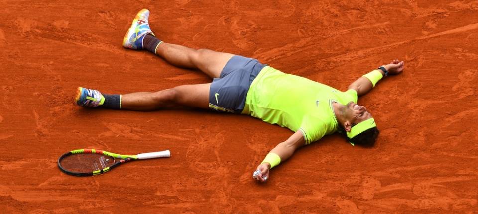 Rafa Nadal celebra el Punto de Torneo conseguido en Roland Garros 2019