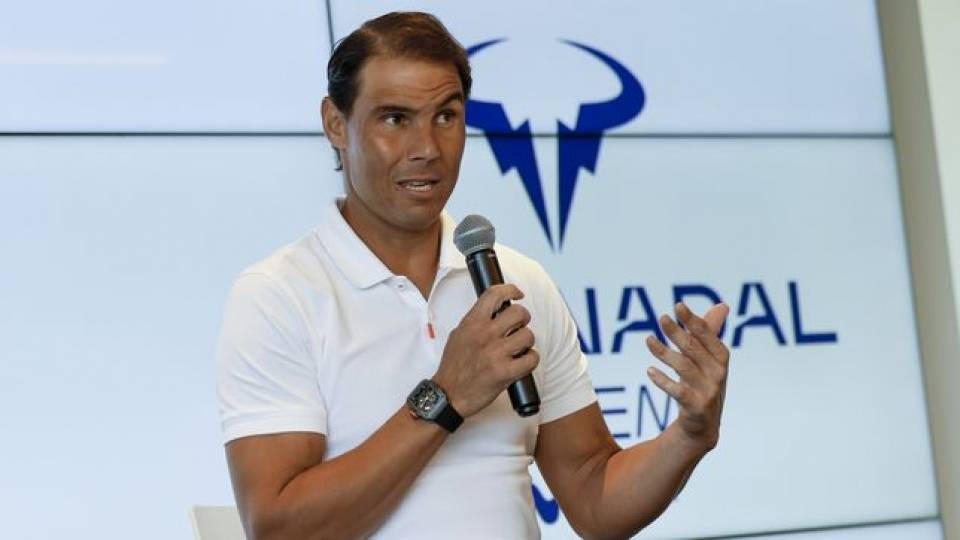 Rafa Nadal anunciando su retirada en 2024 desde su Academia