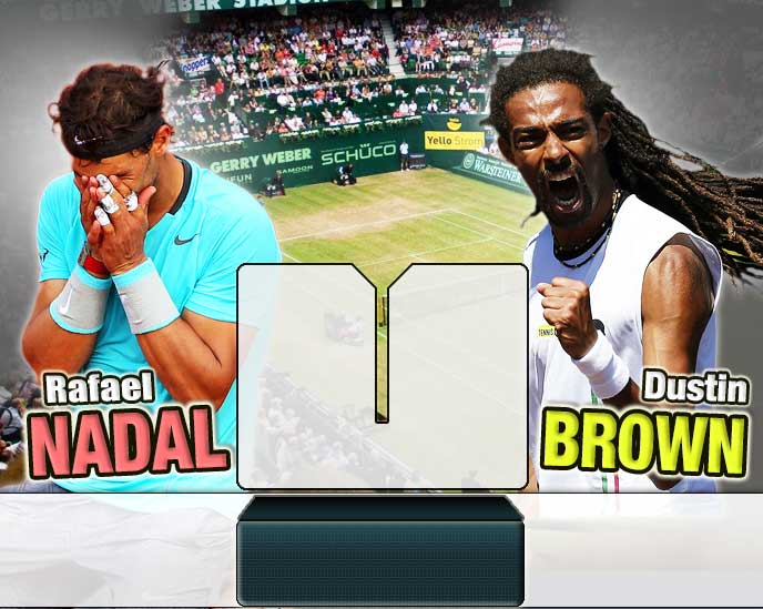 Nadal vs Brown en Halle 2014